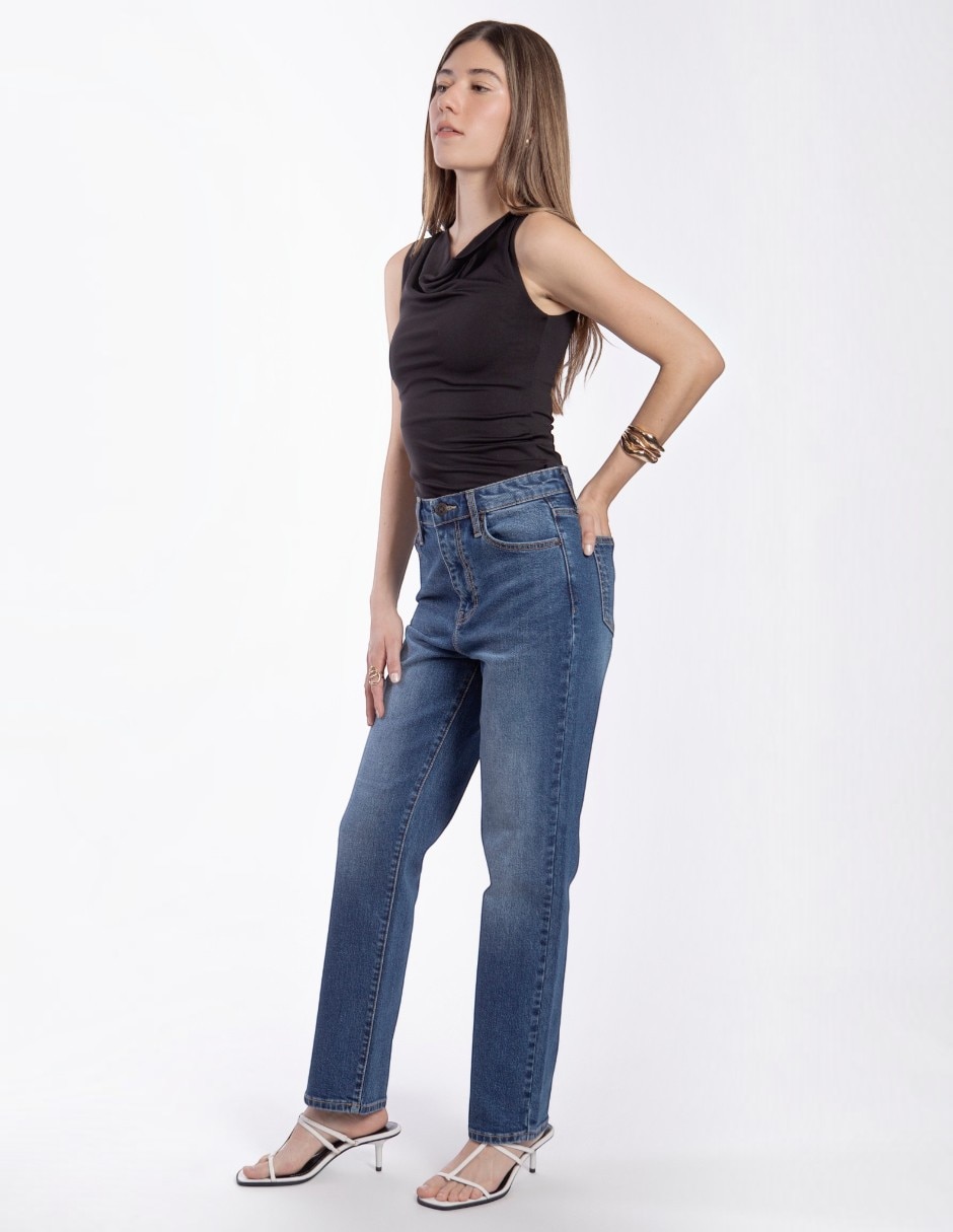 Jeans regular straight para mujer 5