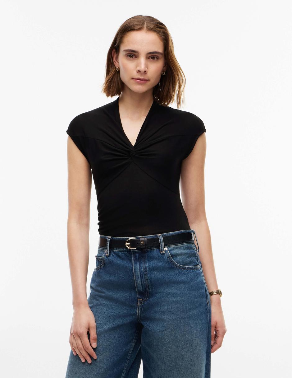Blusa cintura smock Sin colección manga Corta para mujer