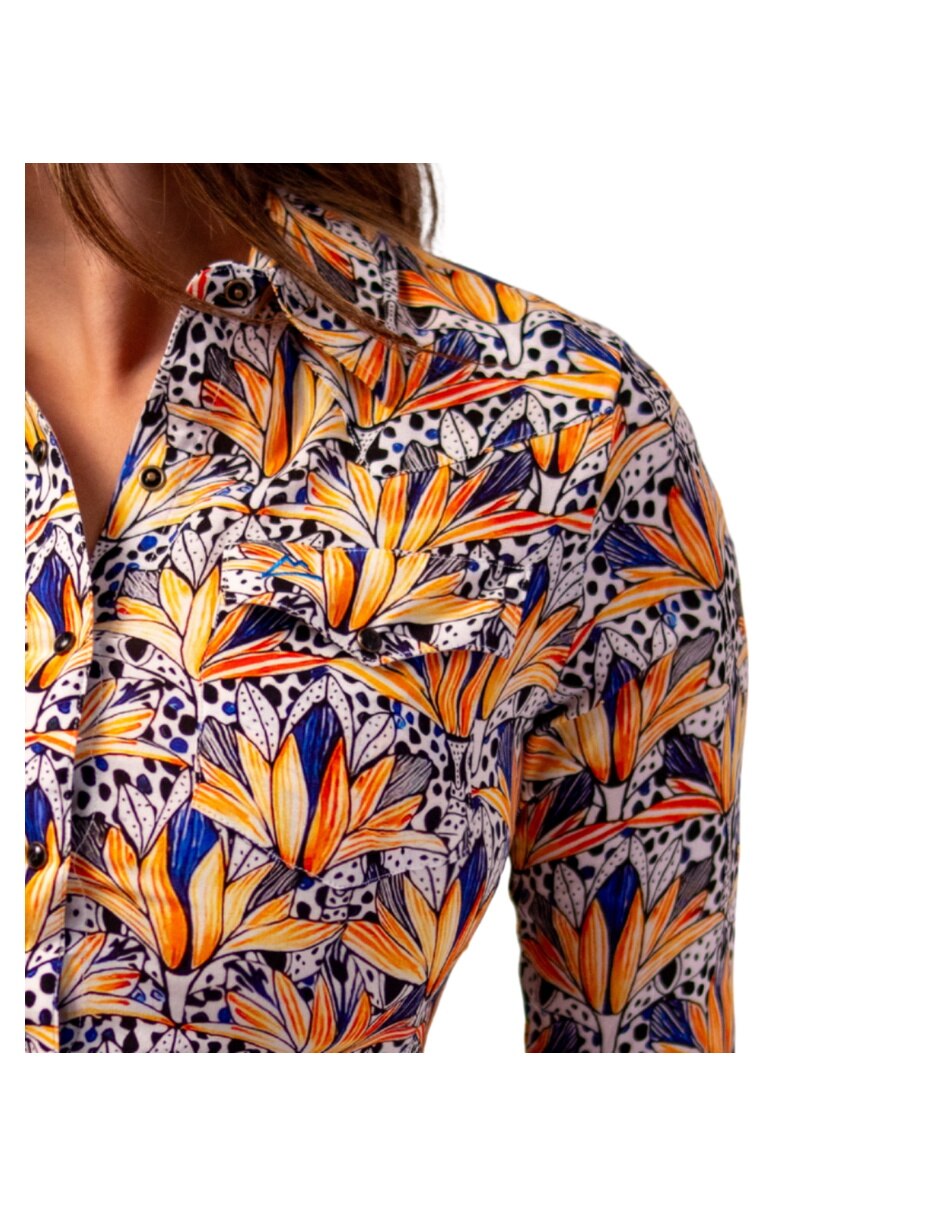 Camisa/Sobrecamisa de Rayón manga Larga para mujer 4