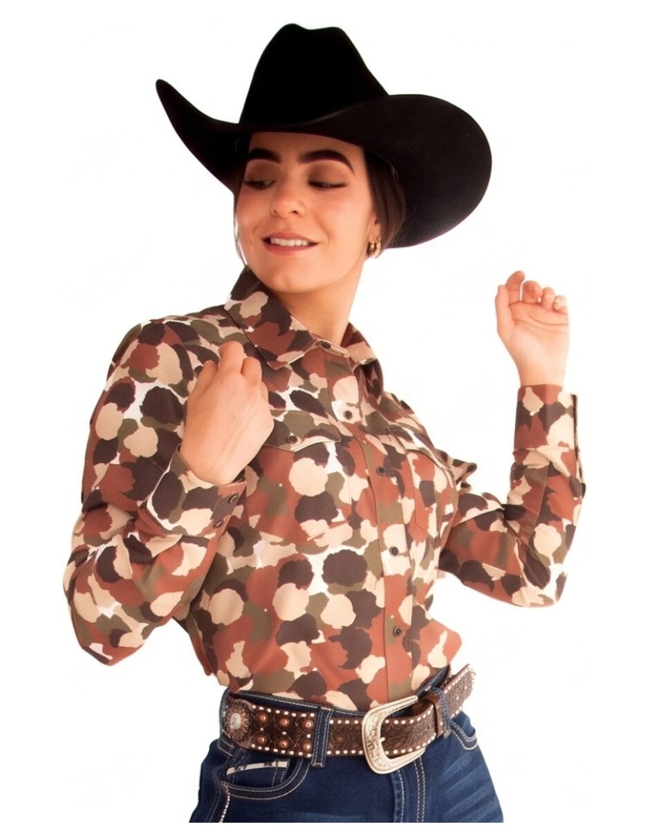 Camisa/Sobrecamisa de Rayón manga Larga para mujer 4