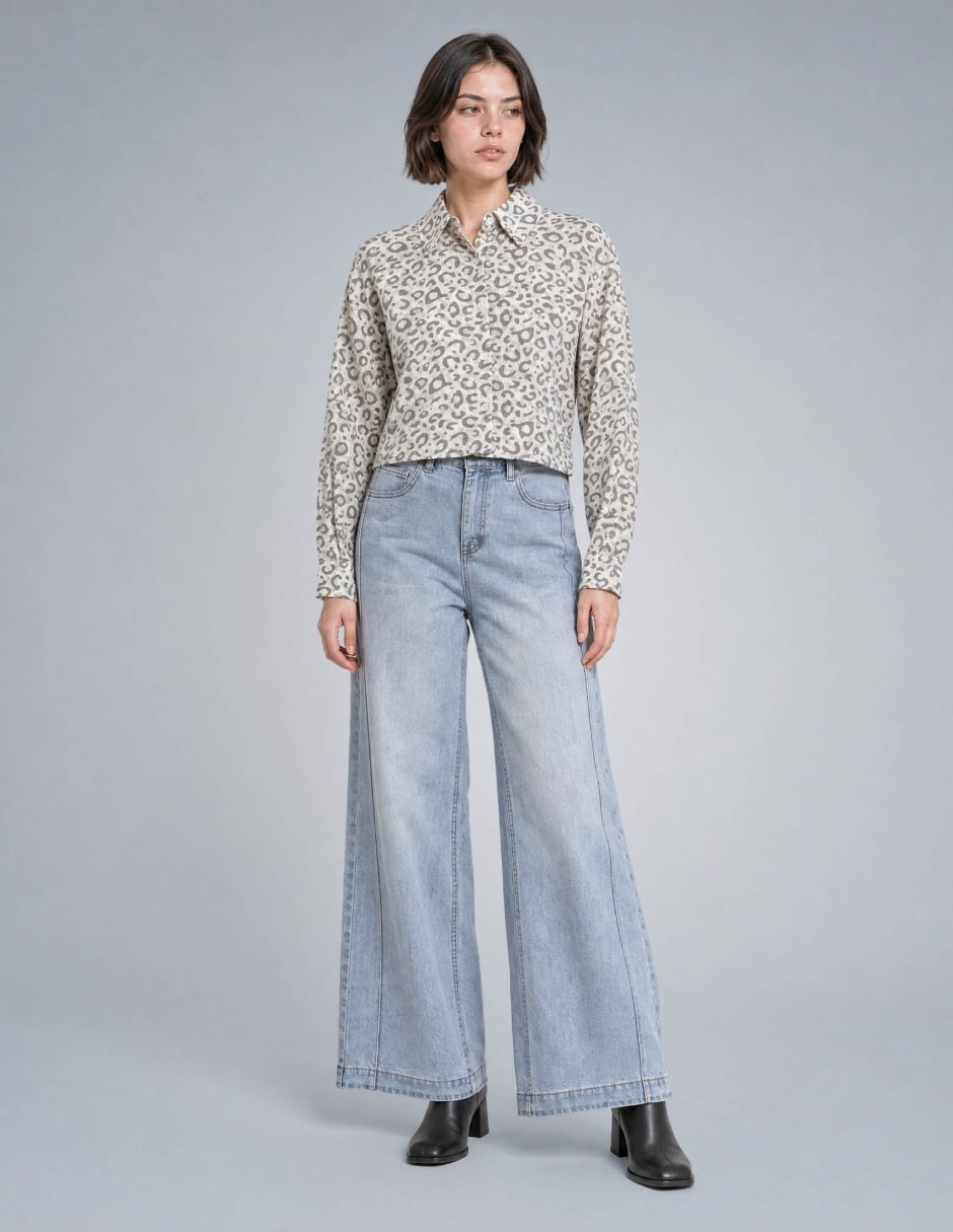 Blusa camisera manga larga para mujer 2