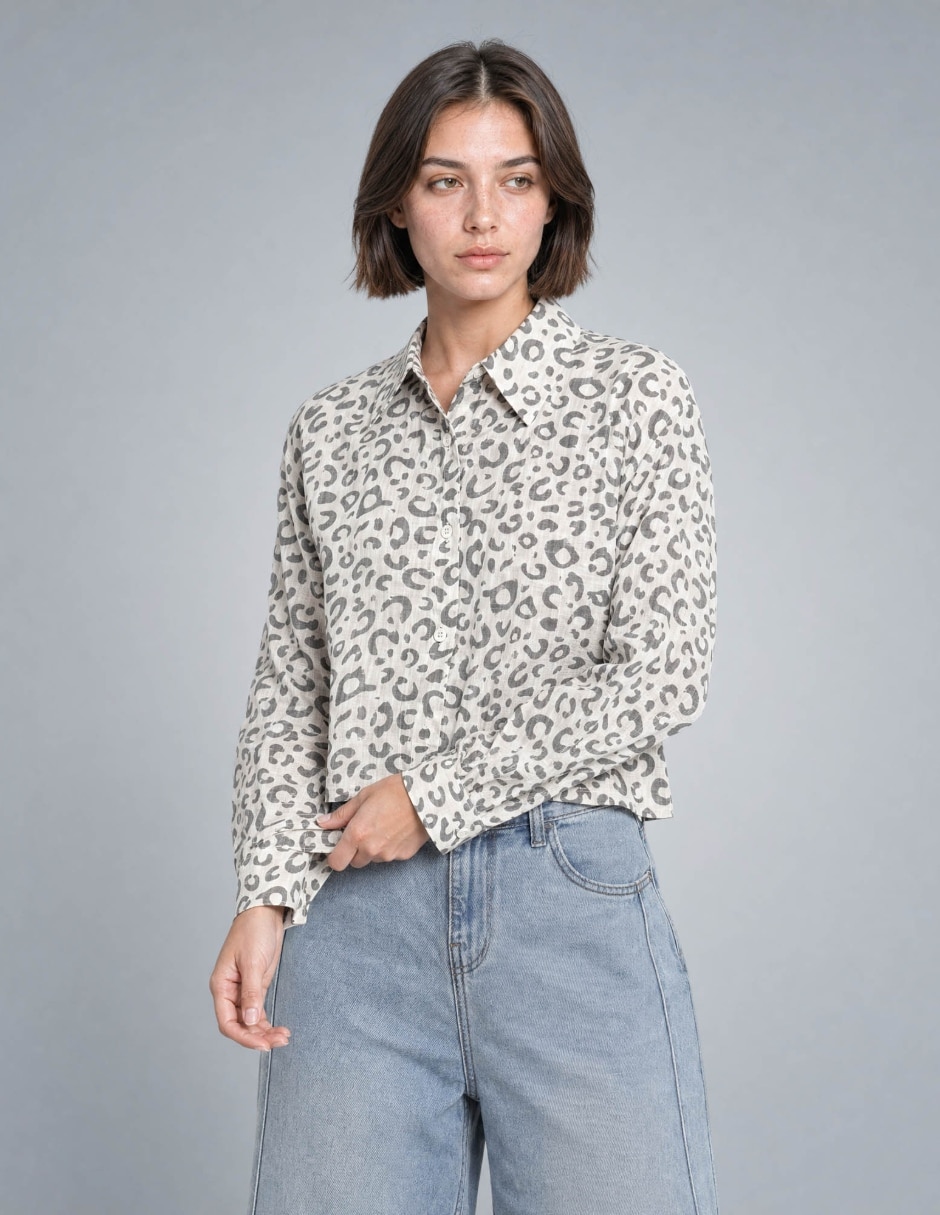 Blusa camisera manga larga para mujer 4