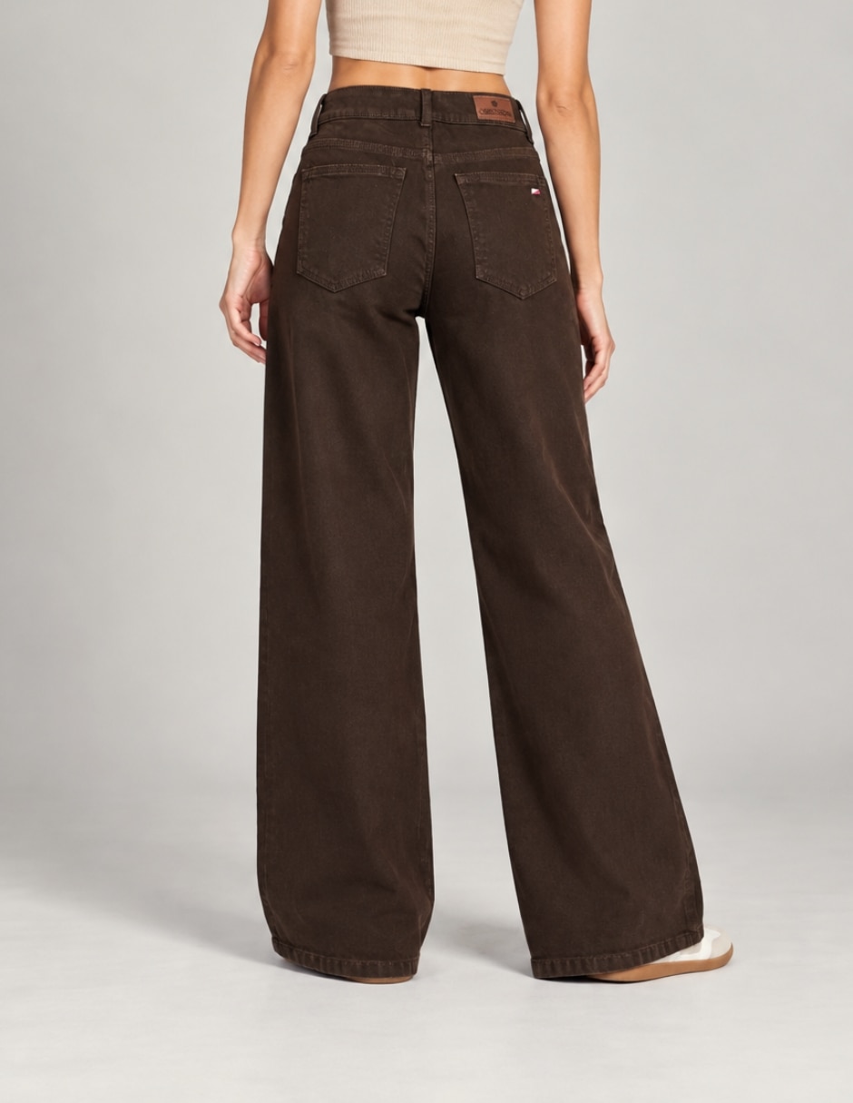 Jeans regular wide leg para mujer 2