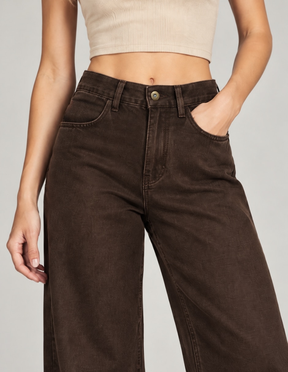 Jeans regular wide leg para mujer 3