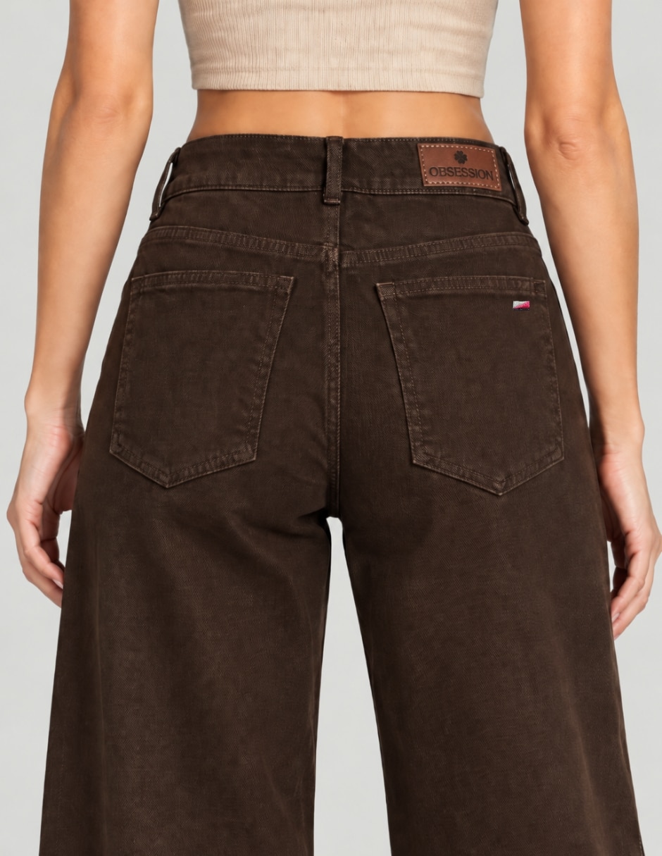 Jeans regular wide leg para mujer 4