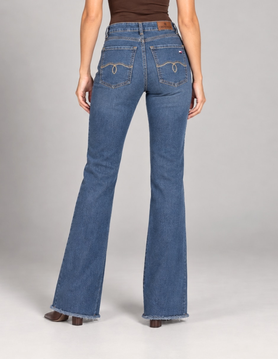 Jeans regular acampanado para mujer 2