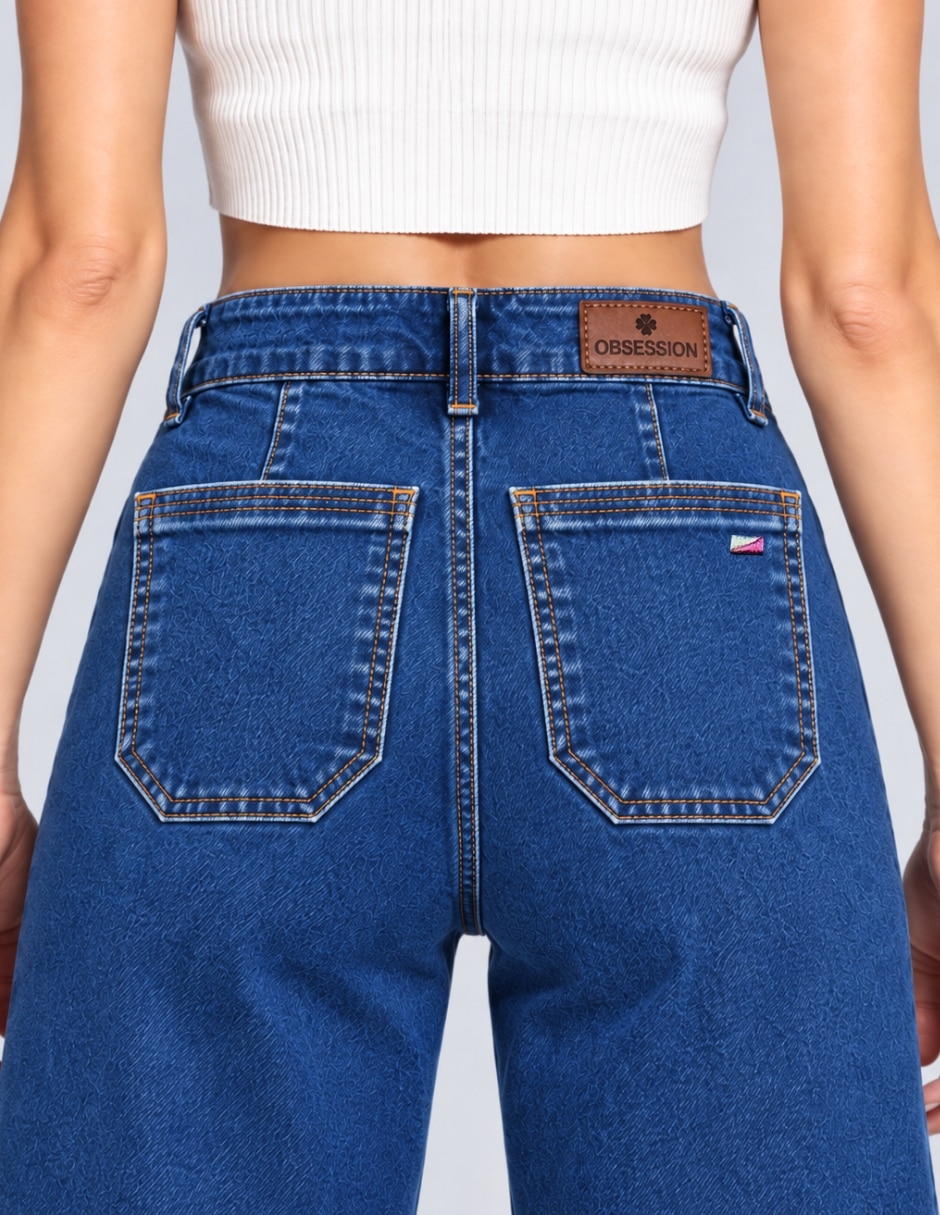 Jeans regular wide leg para mujer 2