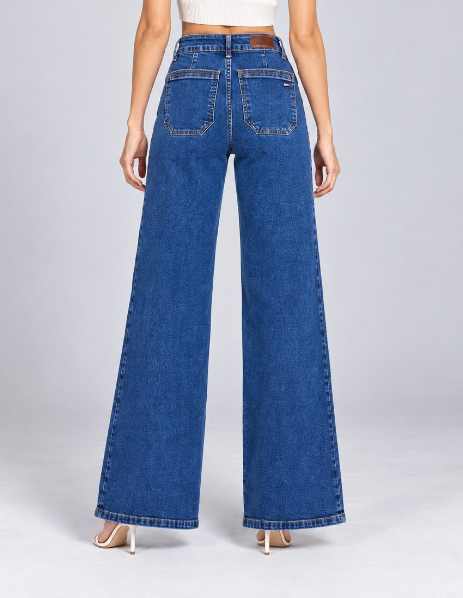 Jeans regular wide leg para mujer 4