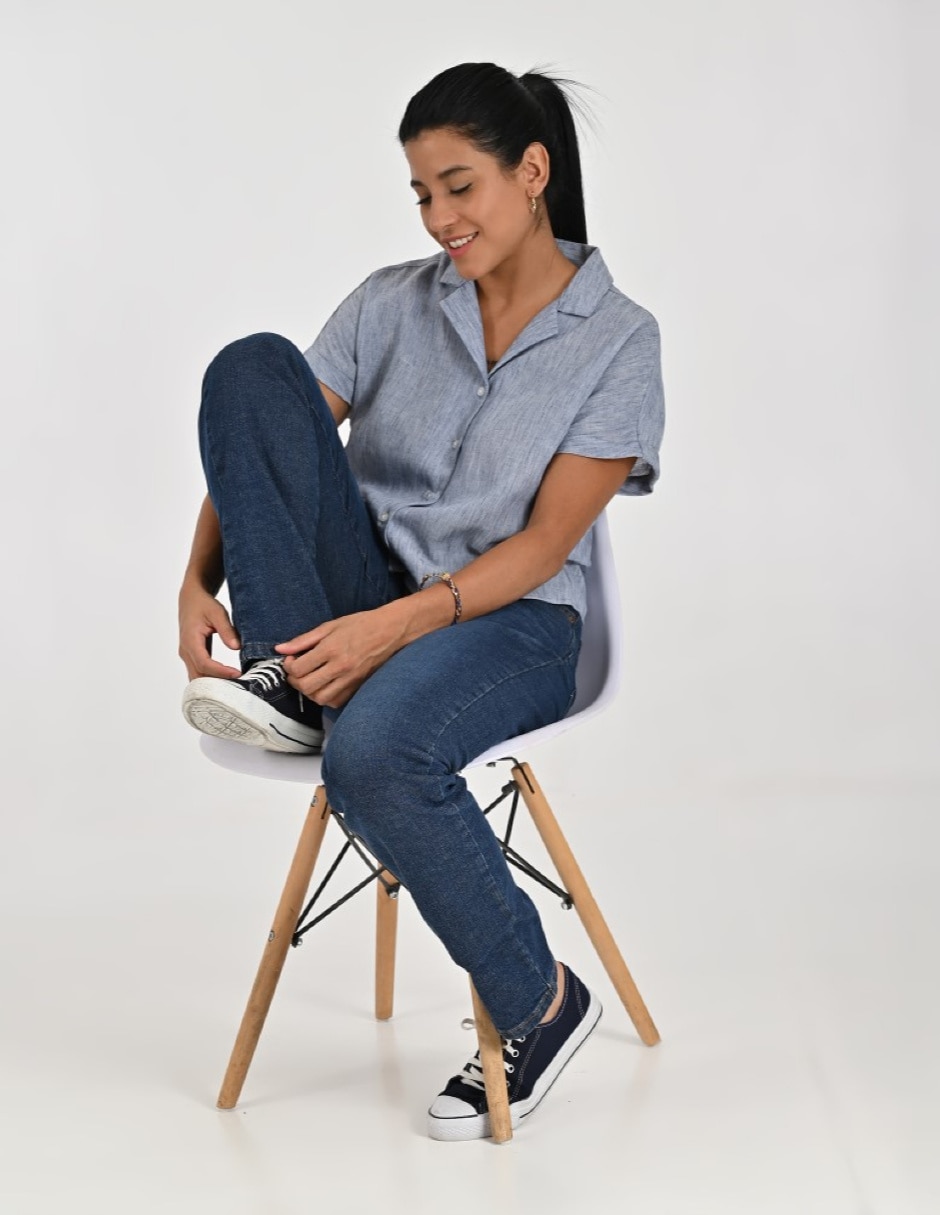 Blusa camisera manga corta para mujer 3