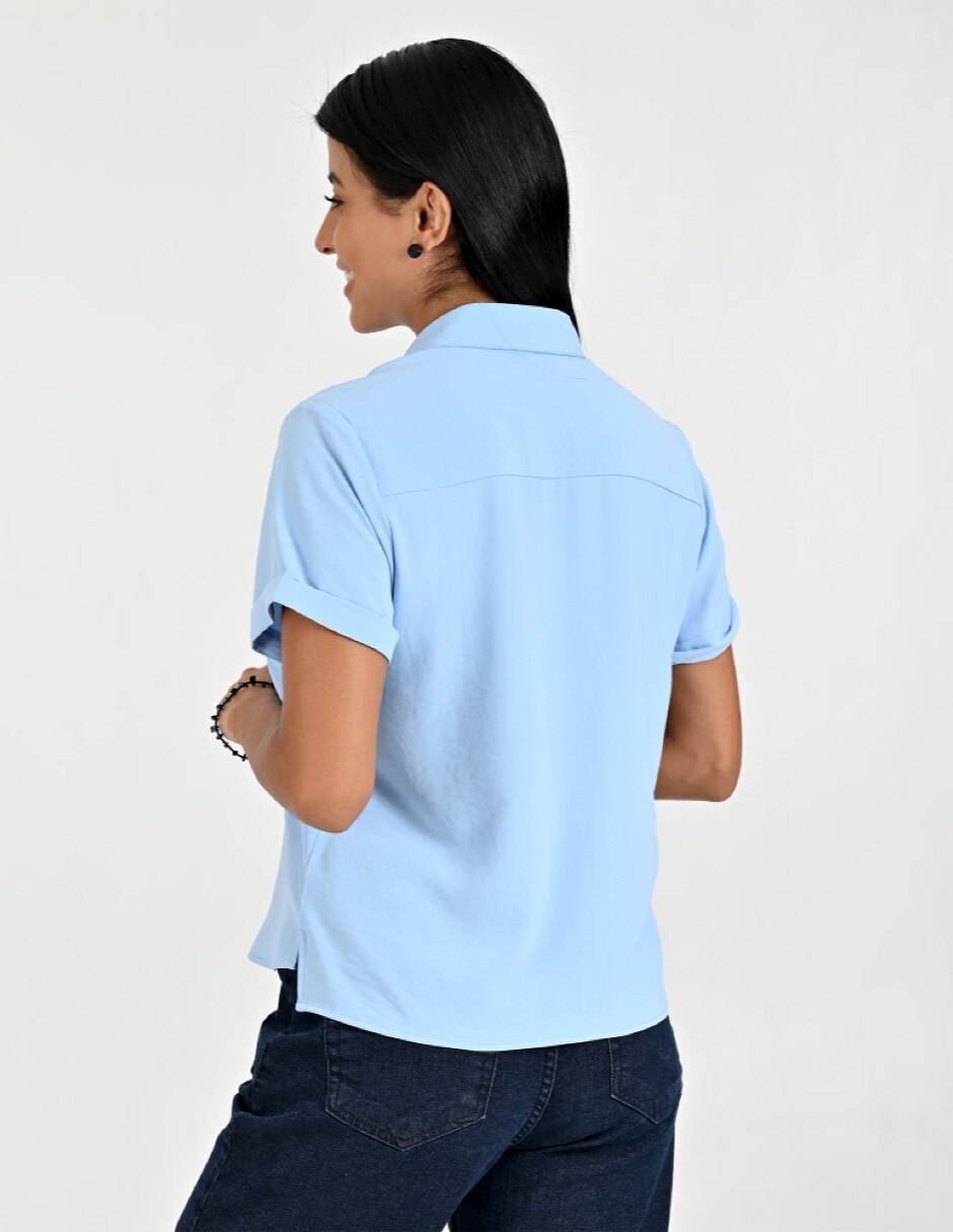Blusa camisera manga corta para mujer 2