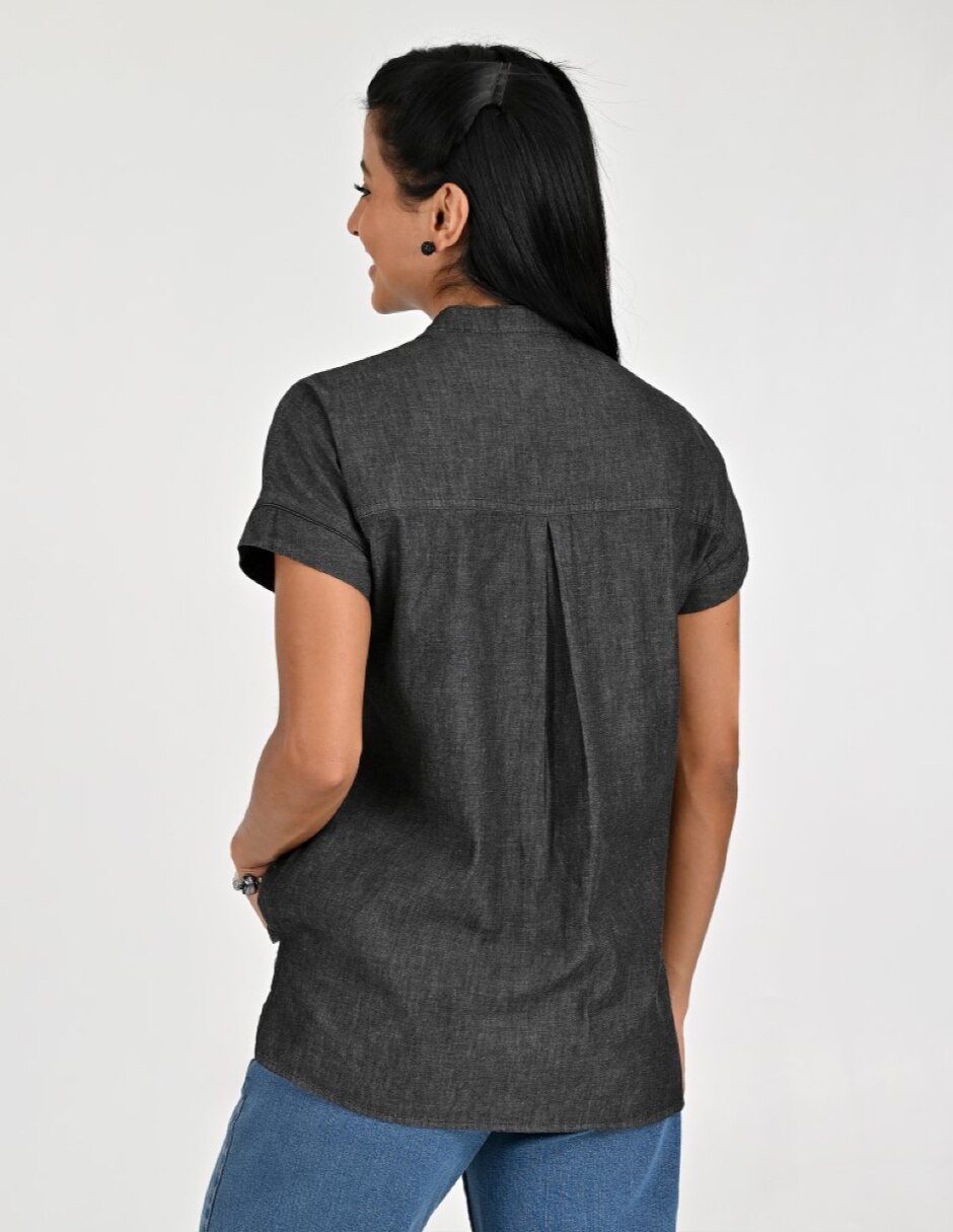 Blusa camisera manga corta para mujer 2