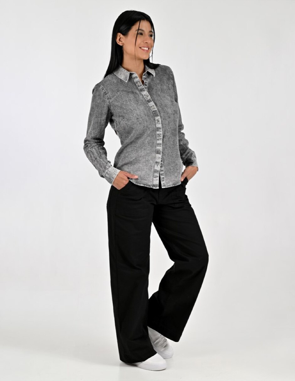 Blusa camisera manga larga para mujer 2