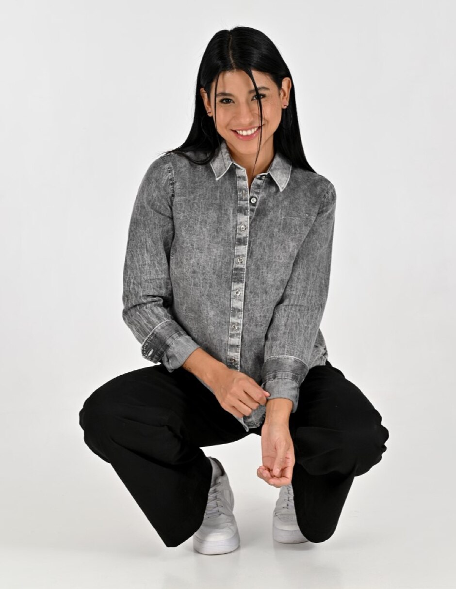 Blusa camisera manga larga para mujer 3