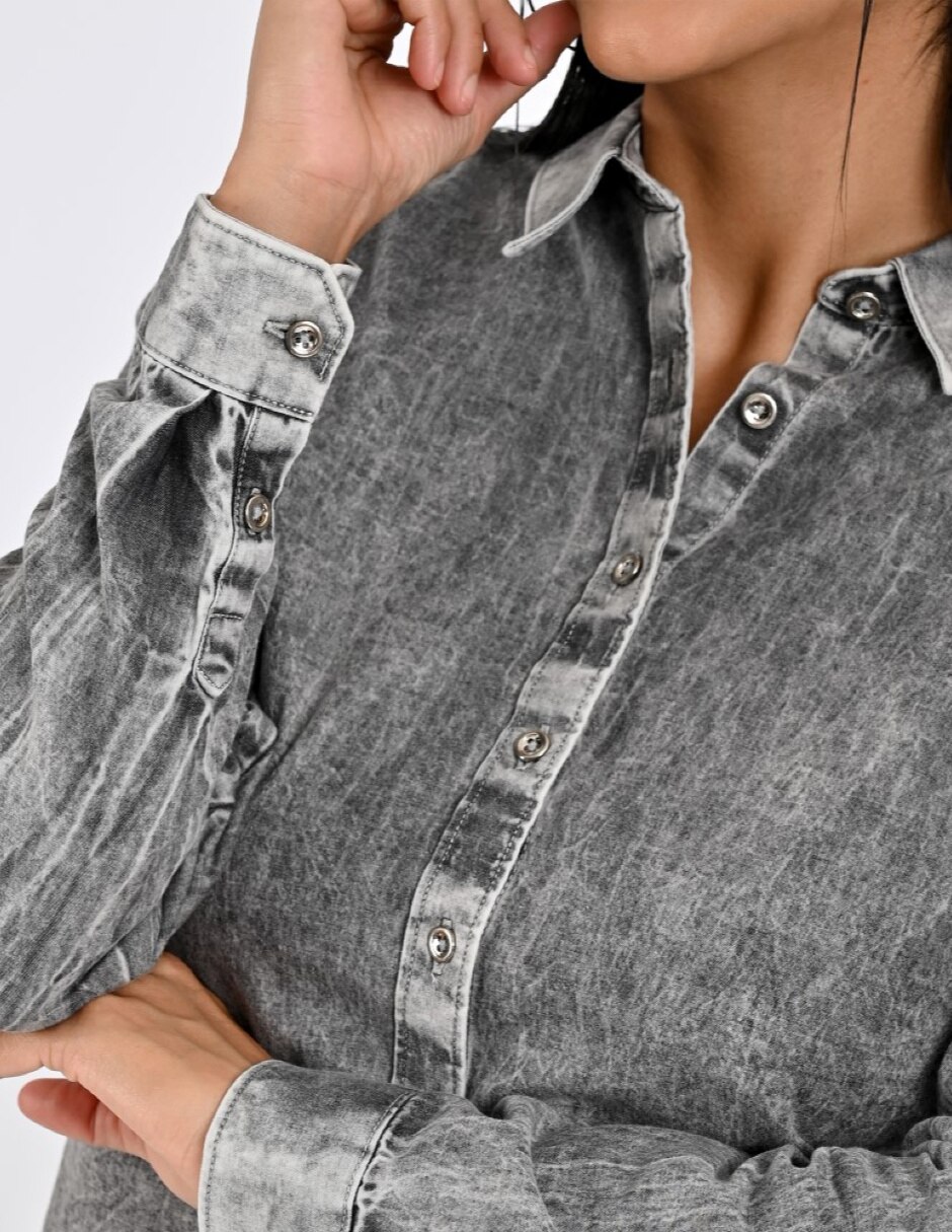 Blusa camisera manga larga para mujer 6