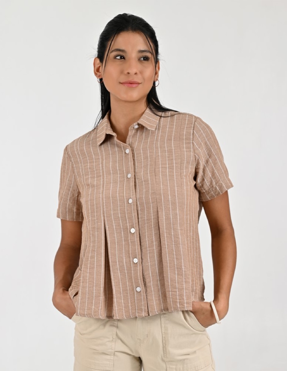 Blusa camisera manga corta para mujer 1