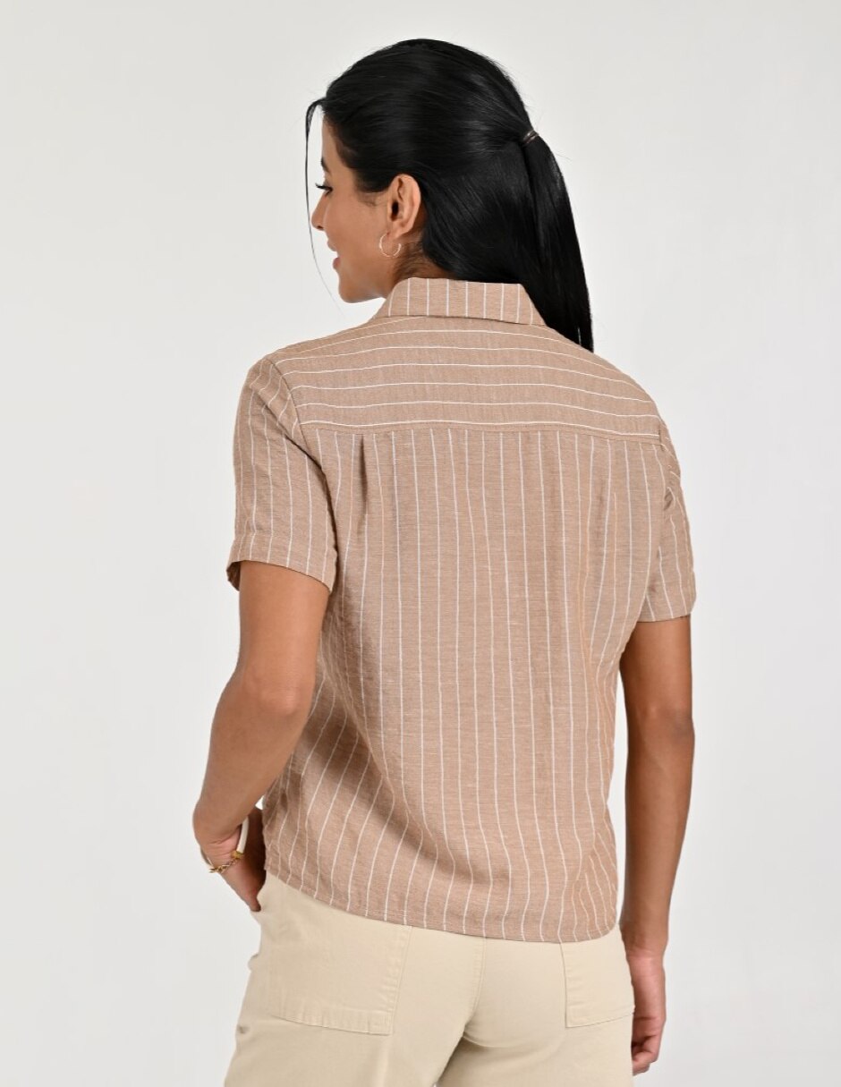 Blusa camisera manga corta para mujer 2