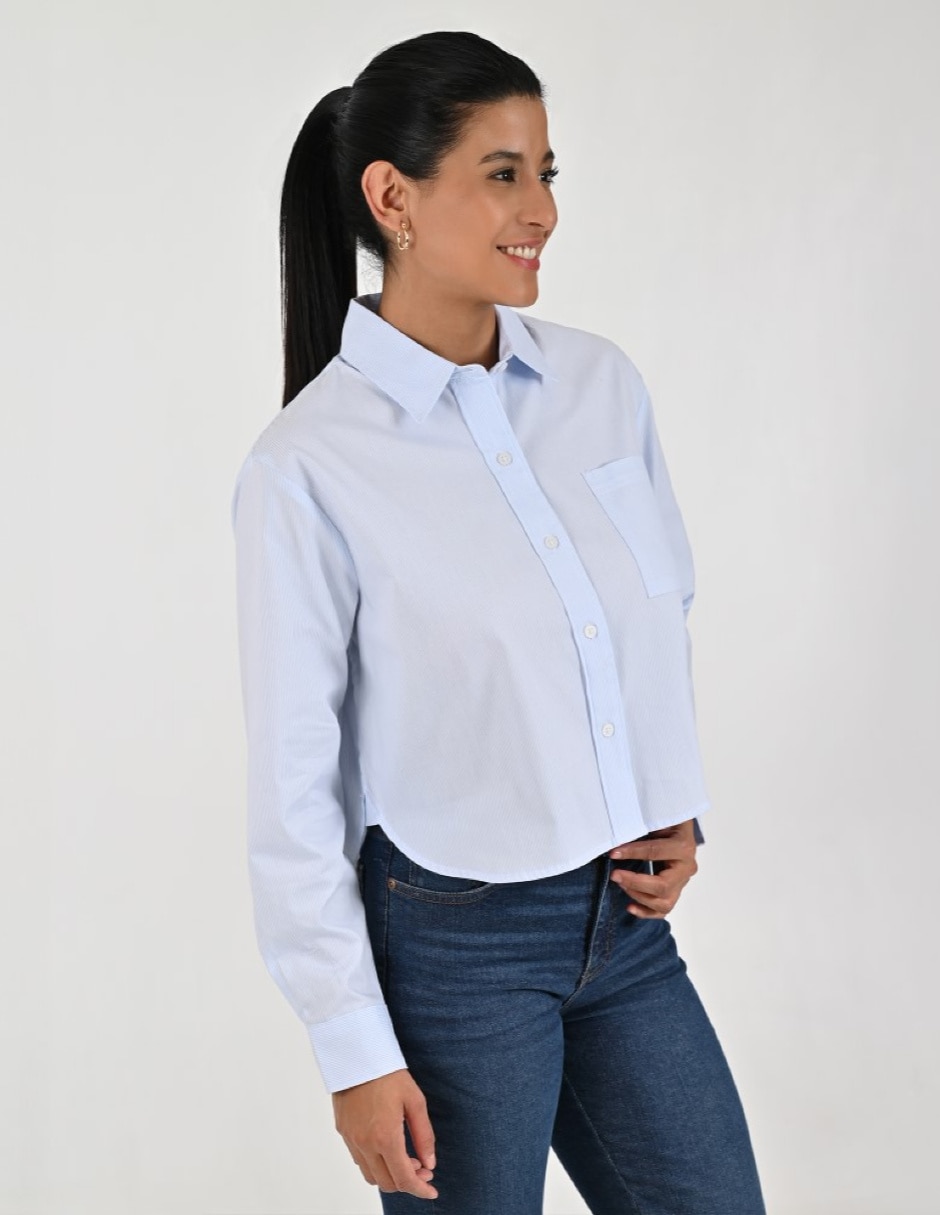 Blusa camisera manga larga para mujer 3