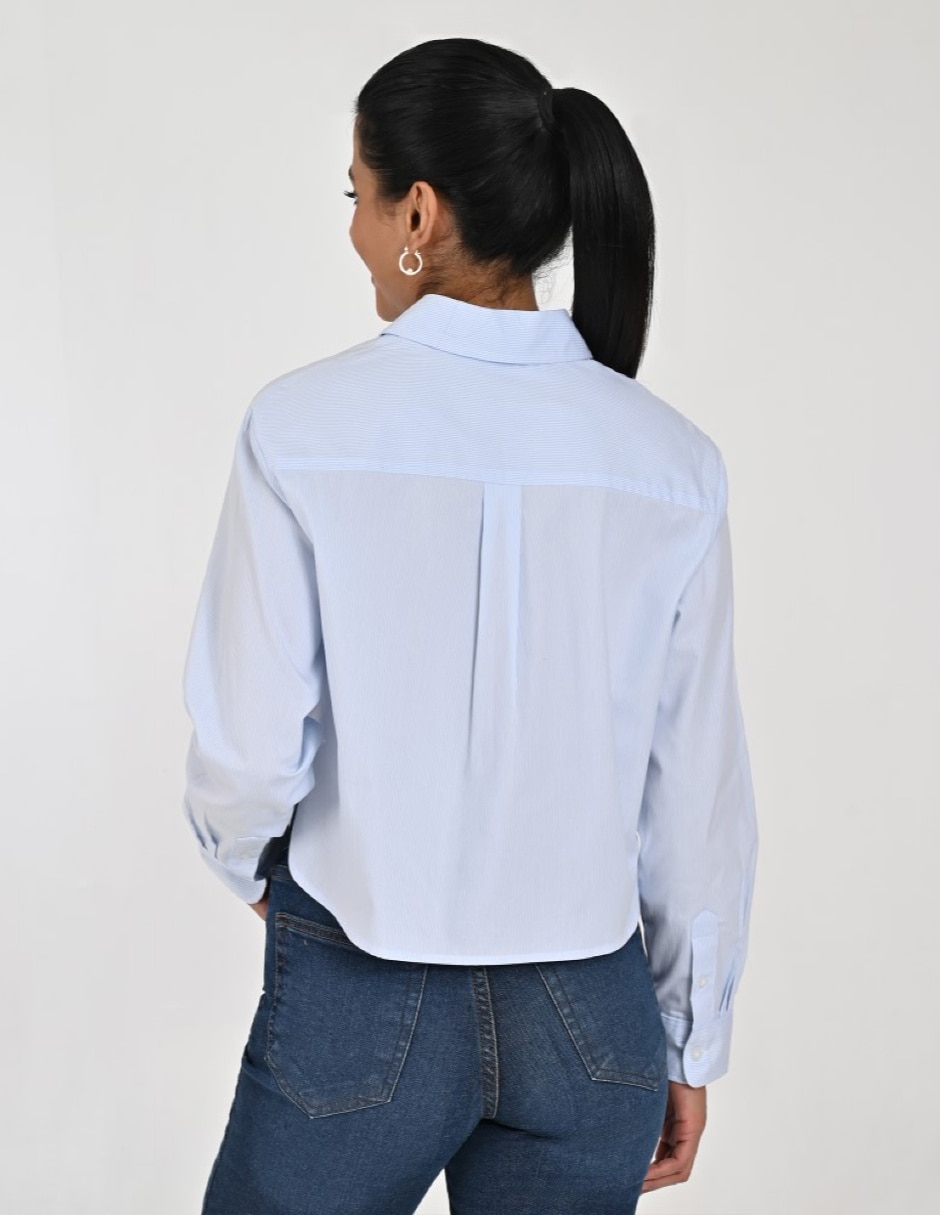 Blusa camisera manga larga para mujer 4