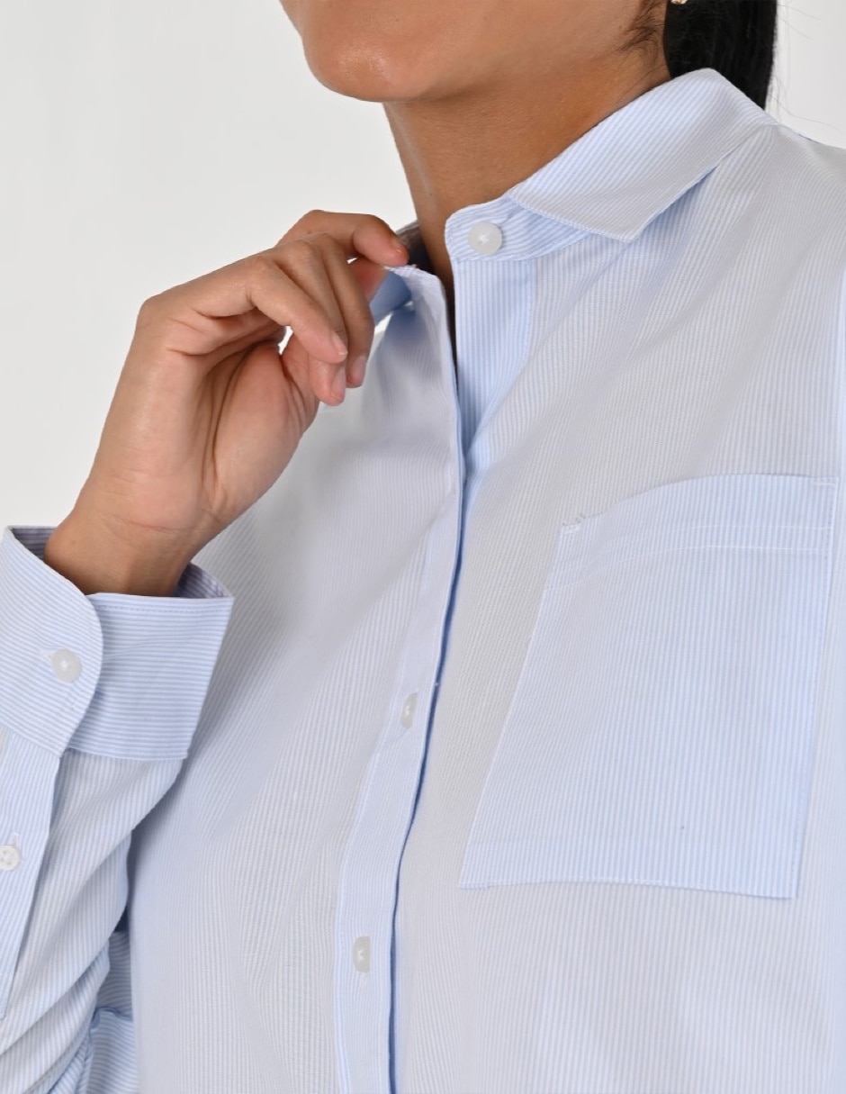 Blusa camisera manga larga para mujer 5