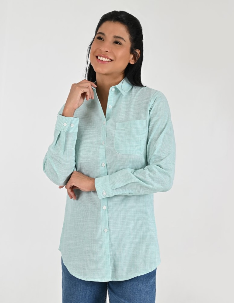Blusa camisera manga larga para mujer 1