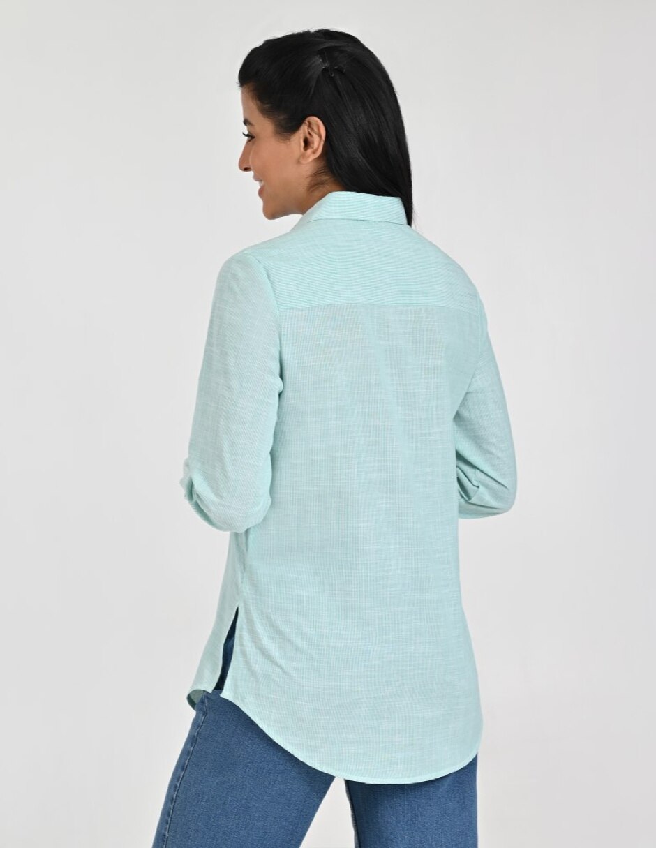 Blusa camisera manga larga para mujer 3