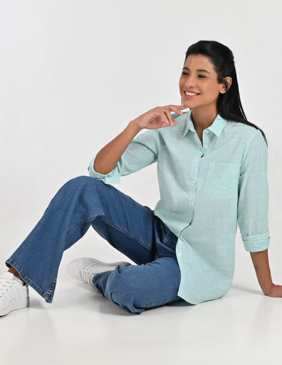 Blusa camisera manga larga para mujer 5