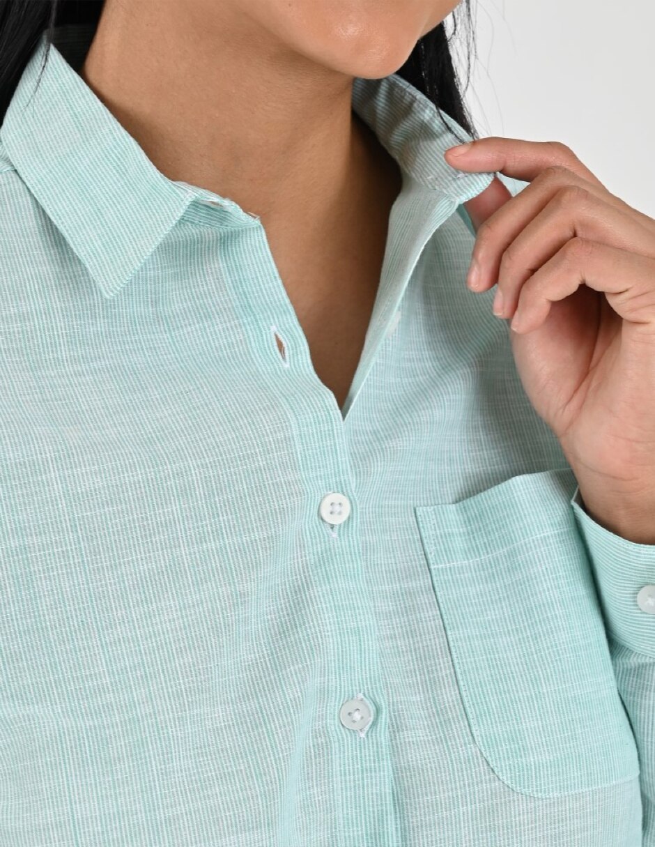 Blusa camisera manga larga para mujer 6