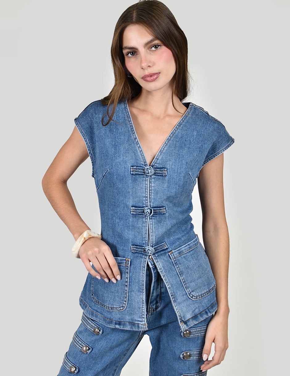 Blusa manga corta para mujer