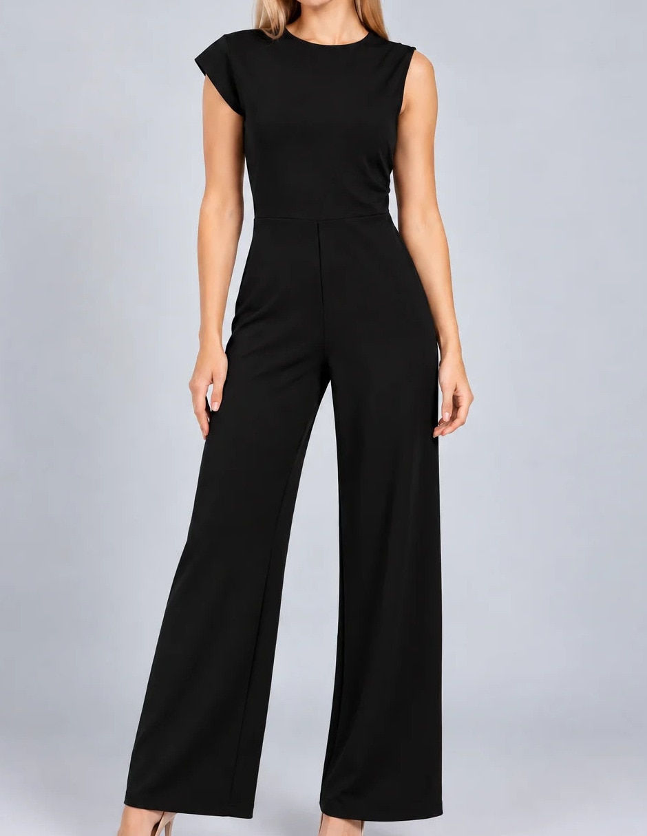 Jumpsuit de Algodón y poliéster Casual estampado Liso para mujer